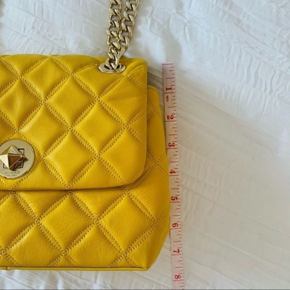 Kate Spade Mustard Yellow Quilted Natalia Chain Bag - Picture 13 of 15
